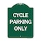 Signmission Designer Series Sign-Cycle Parking Only, Green & White Aluminum Sign, 18" x 24", GW-1824-24200 A-DES-GW-1824-24200 - alternate 1